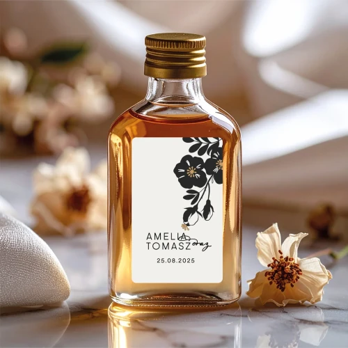 Buteleczka z naklejką - podziękowania dla gości WZÓR 86