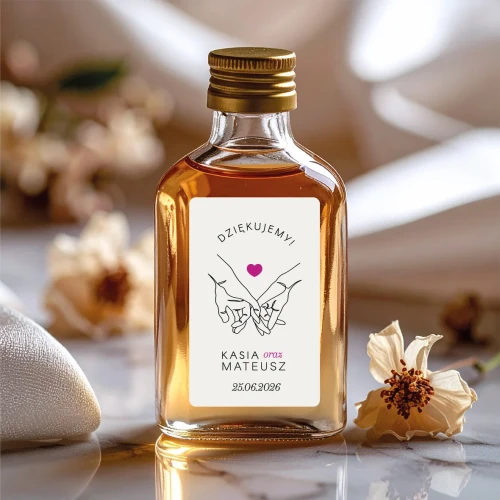 Buteleczka z naklejką - podziękowania dla gości WZÓR 87 | TADAM Pracownia Kreatywna