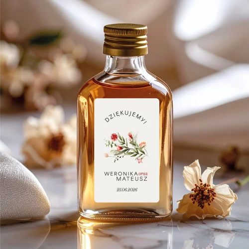 Buteleczka z naklejką - podziękowania dla gości WZÓR 88