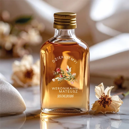 Buteleczka z naklejką - podziękowania dla gości WZÓR 88