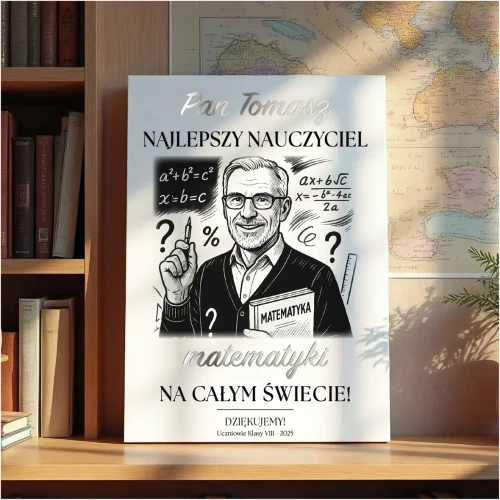 Personalizowany obraz na płótnie  z wizerunkiem Twojego nauczyciela | TADAM Pracownia Kreatywna