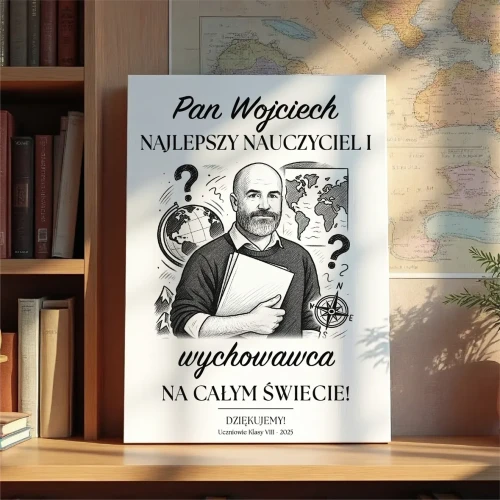 Personalizowany obraz na płótnie  z wizerunkiem Twojego nauczyciela