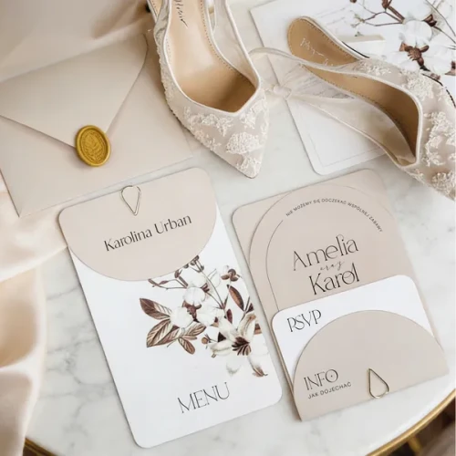 Zaproszenia ślubne papierowe Kolekcja Marie | TADAM Pracownia Kreatywna