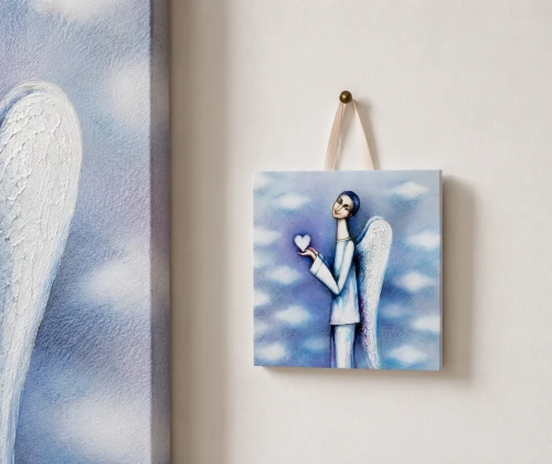 Prezent z okazji Pierwszej Komunii Świętej 10x10 cm - ceramiczna płytka z Aniołem