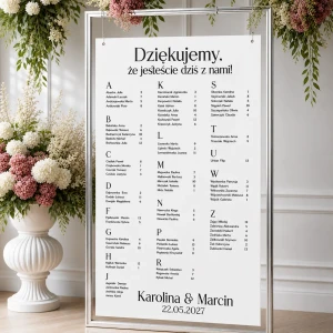 Tablica z układem stołów- 80x60- mleczna wzór 3
