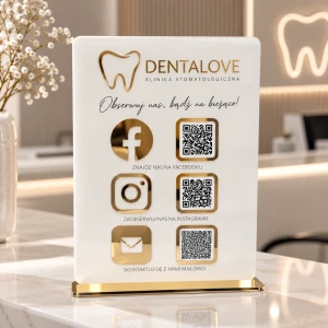 Personalizowana Tabliczka social media z logo i kodem QR (21x30 cm) 