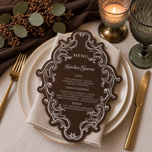 Menu weselne Carmen – eleganckie menu z opcją winietki