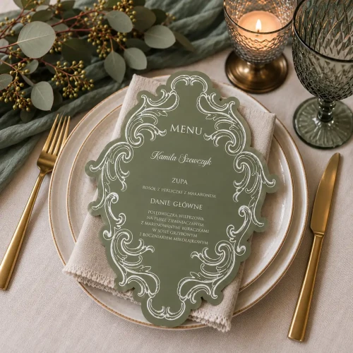 Menu weselne Carmen – eleganckie menu z opcją winietki