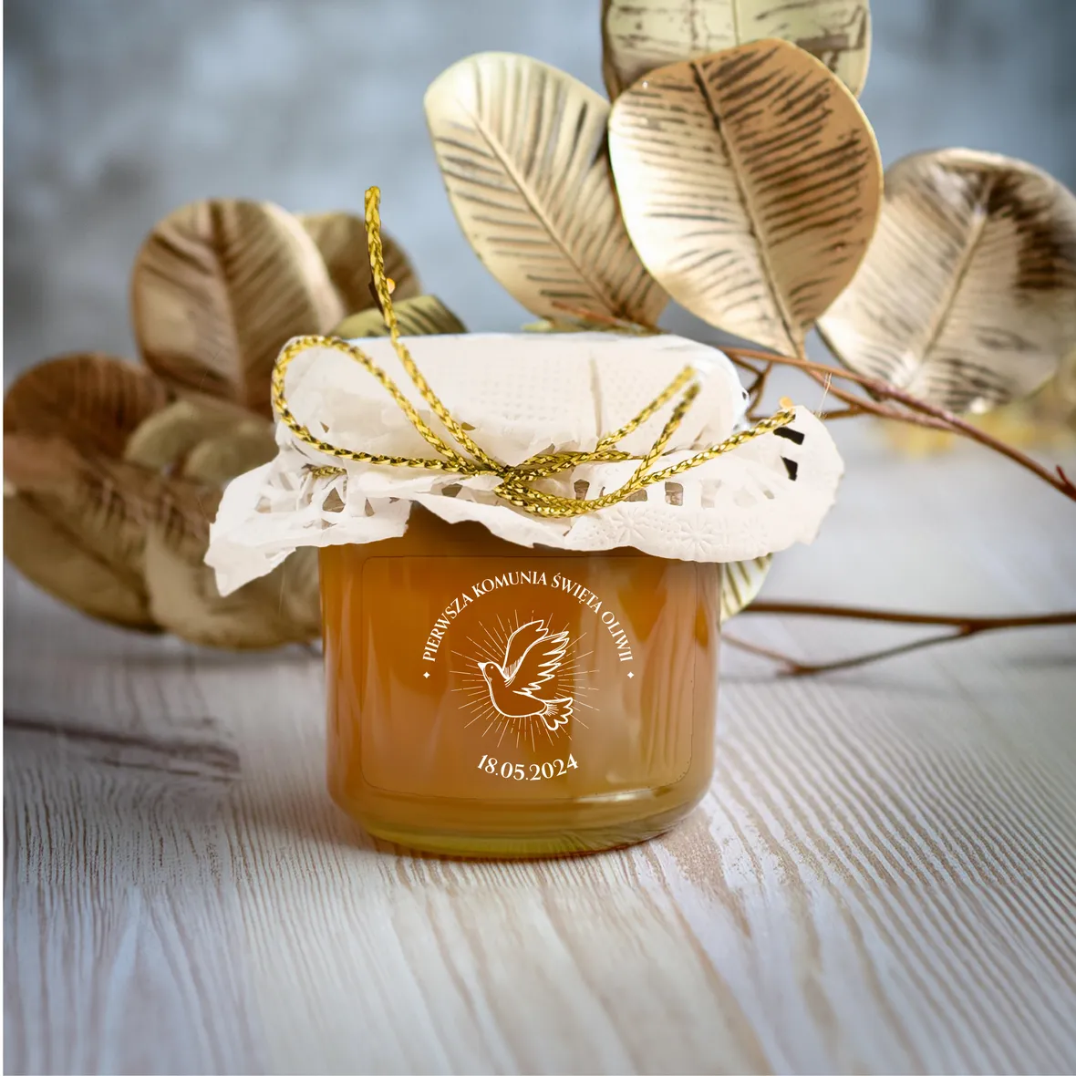 Miód wielokwiatowy z personalizowaną etykietą wzór 3